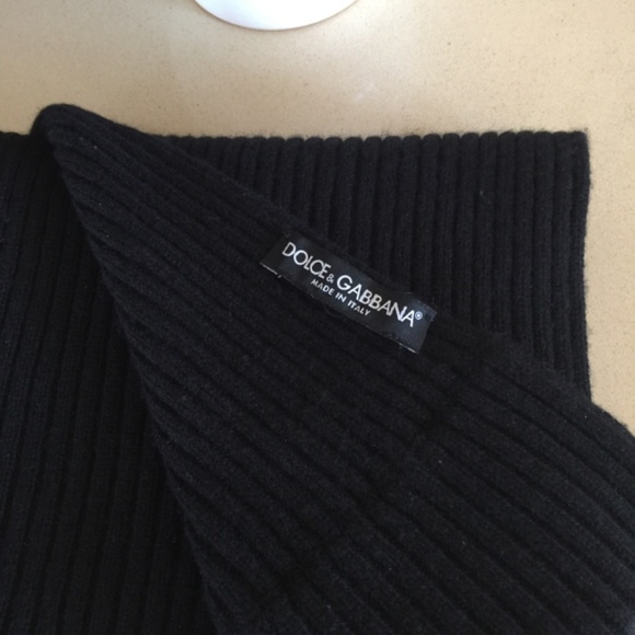 DOLCE & GABBANA Black Cashmere Scarf - Picture 4 of 8